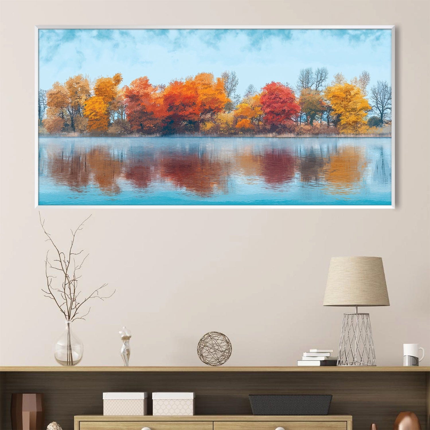 Autumn's Mirror Canvas Art Clock Canvas