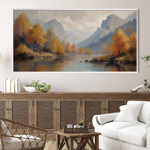 Autumns Canal Canvas Art Clock Canvas