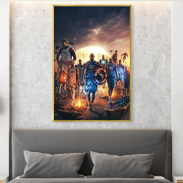 Avengers Team USA Canvas Art Clock Canvas