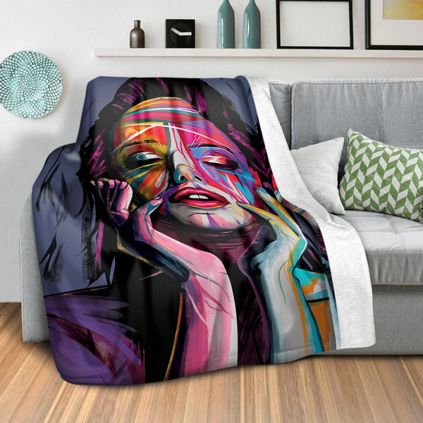 Awakened Woman A Blanket Blanket Clock Canvas