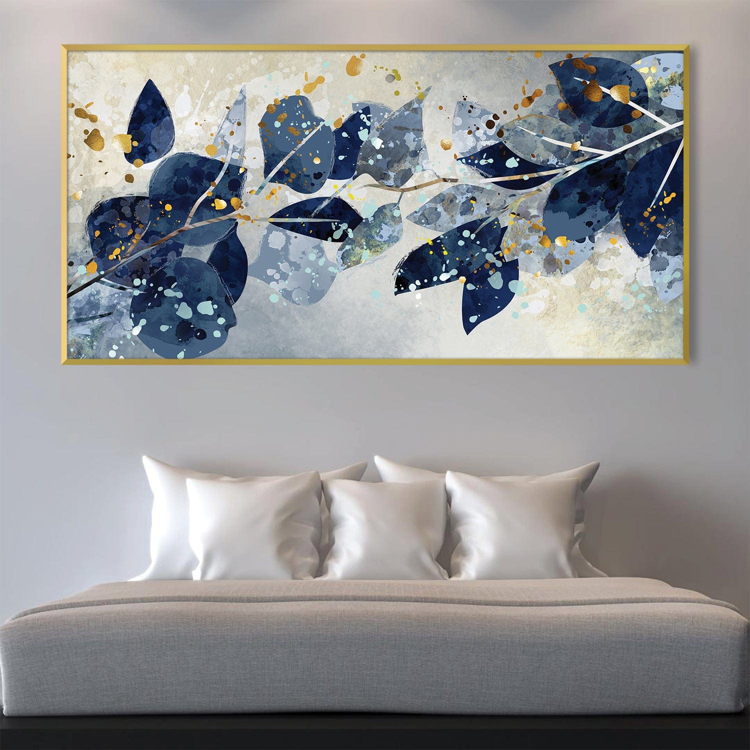Azure Bloom Canvas Art Clock Canvas