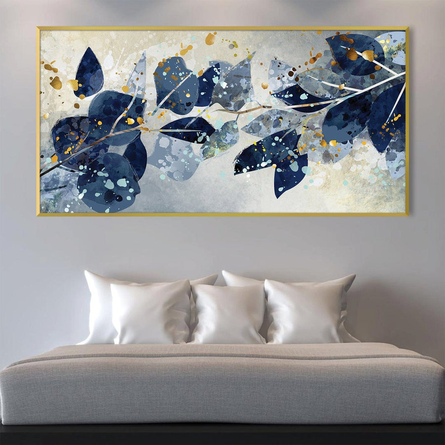 Azure Bloom Canvas Art Clock Canvas