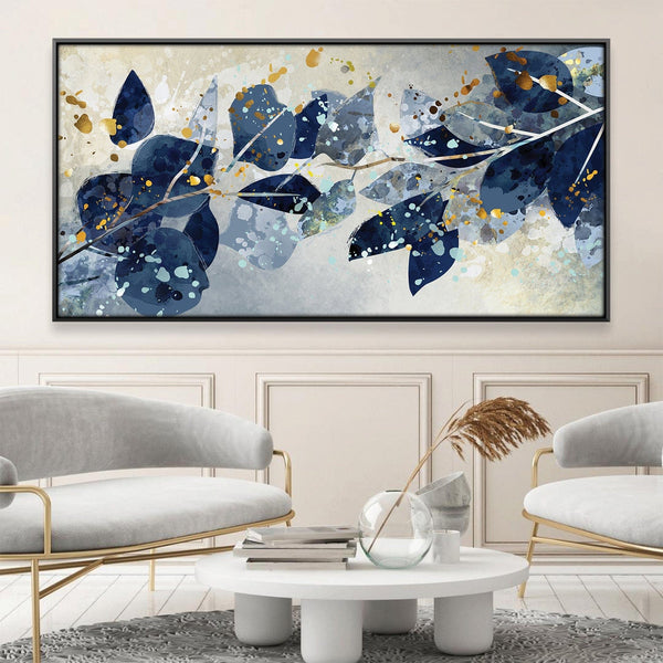 Azure Bloom Canvas Art Clock Canvas