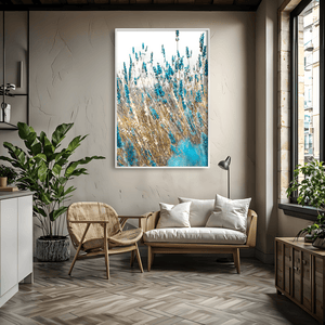 Azure Meadow Canvas Art Clock Canvas