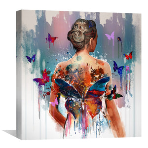 Back of the Butterfly Canvas Art Clock Canvas