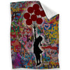 Banksy Balloon Girl Graffiti Blanket Blanket 30 x 40in Clock Canvas