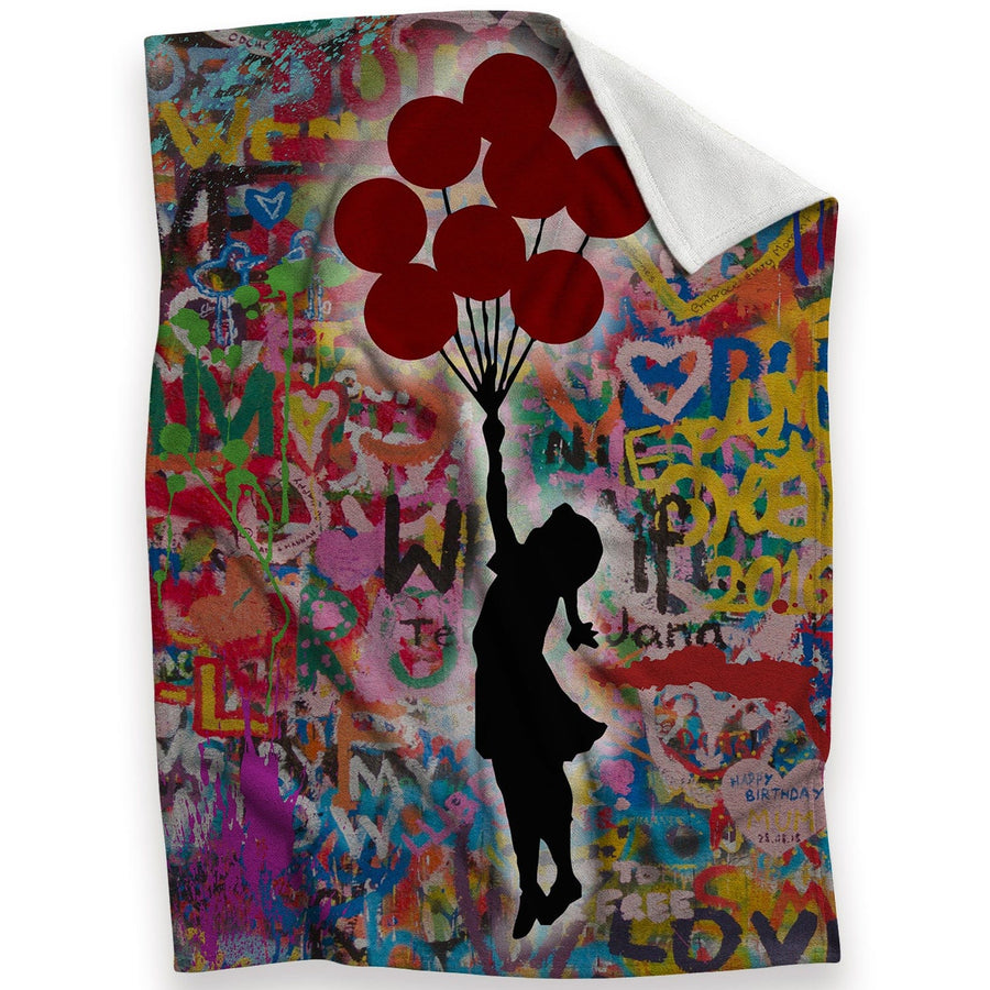 Banksy Balloon Girl Graffiti Blanket Blanket 30 x 40in Clock Canvas