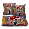Banksy Balloon Girl Graffiti Dream Home Bundle Bundle 2 Cushions & 1 Blanket Clock Canvas