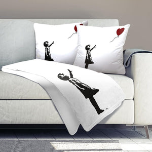 Banksy Balloon Heart Girl Dream Home Bundle Bundle 2 Cushions & 1 Blanket Clock Canvas