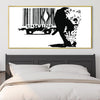 Banksy Barcode Leopard Canvas Art Clock Canvas