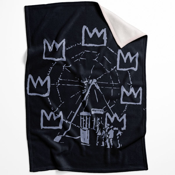 Banksy Basquiat Ferris Wheel Blanket Blanket 75 x 100cm Clock Canvas