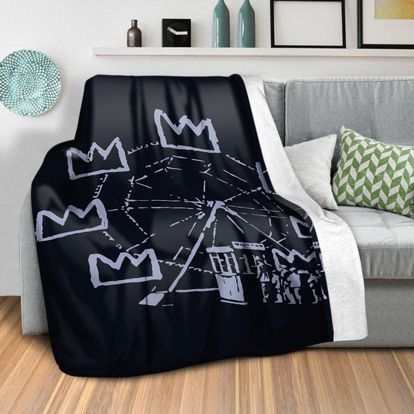 Banksy Basquiat Ferris Wheel Blanket Blanket Clock Canvas