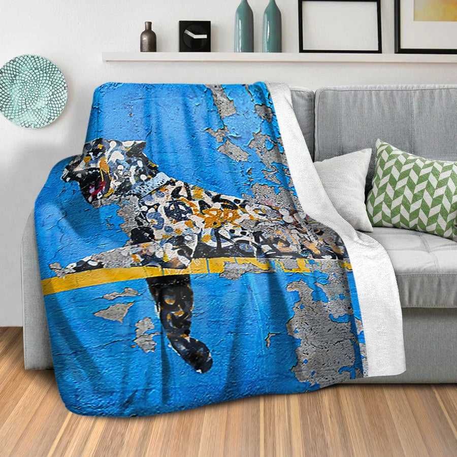 Banksy Cheetah Blanket Blanket Clock Canvas