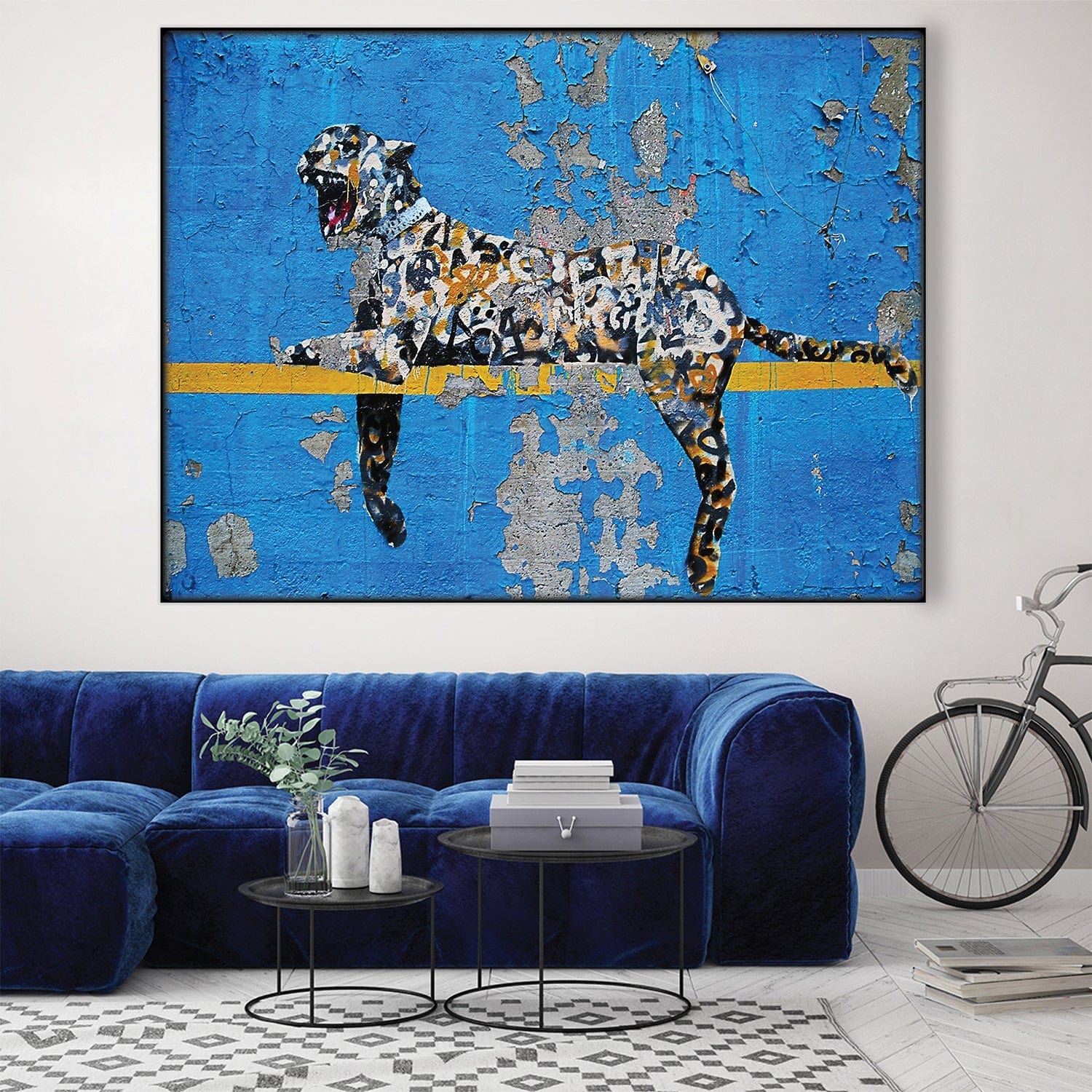 Banksy Cheetah Easy Build Frame Easy Build Frame & Fabric Print / 40 x 30in product thumbnail
