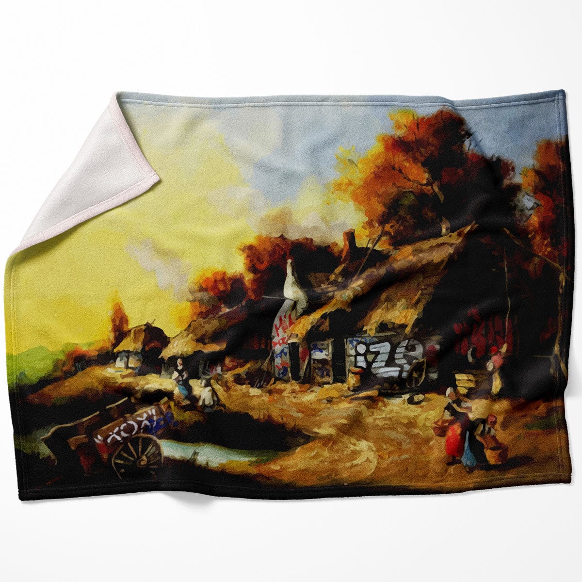 Banksy Countryside Graffiti Blanket product thumbnail