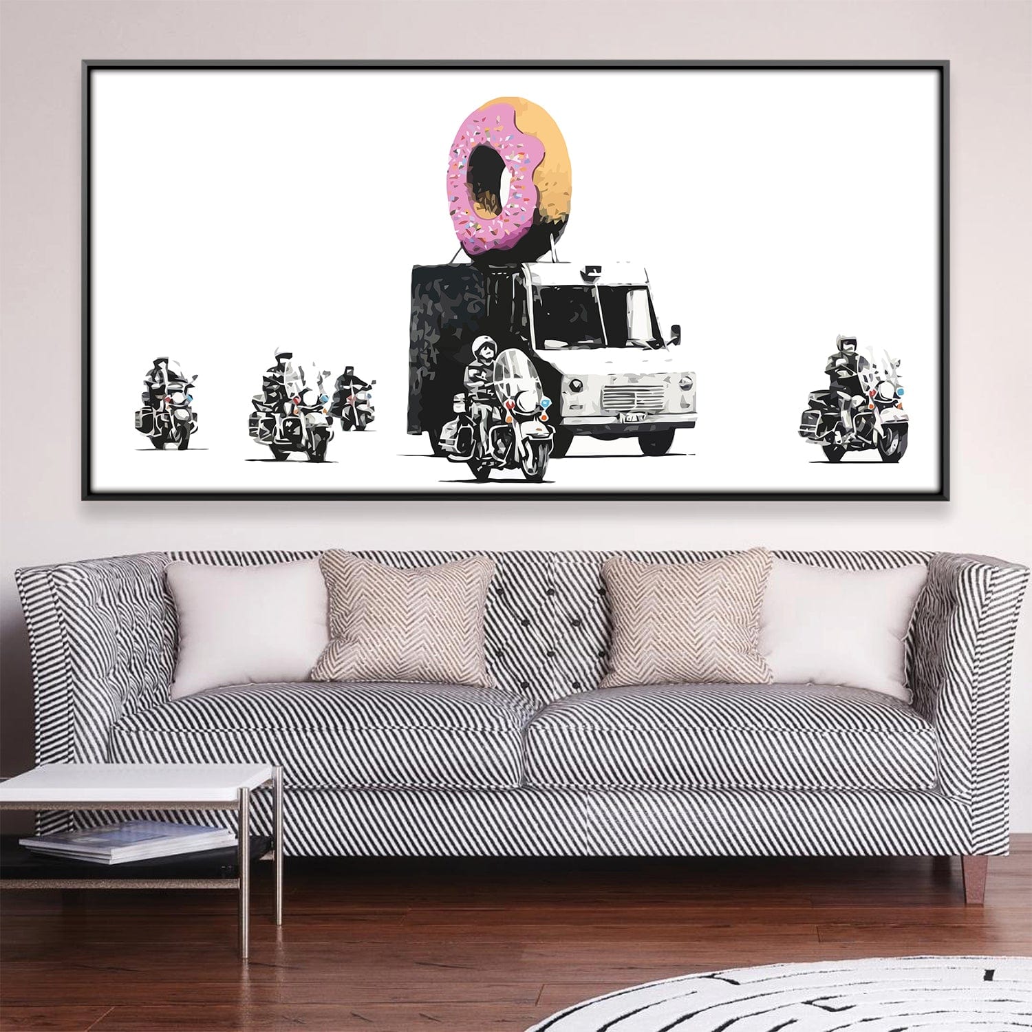 Banksy Doughnut Police Escort Canvas product thumbnail