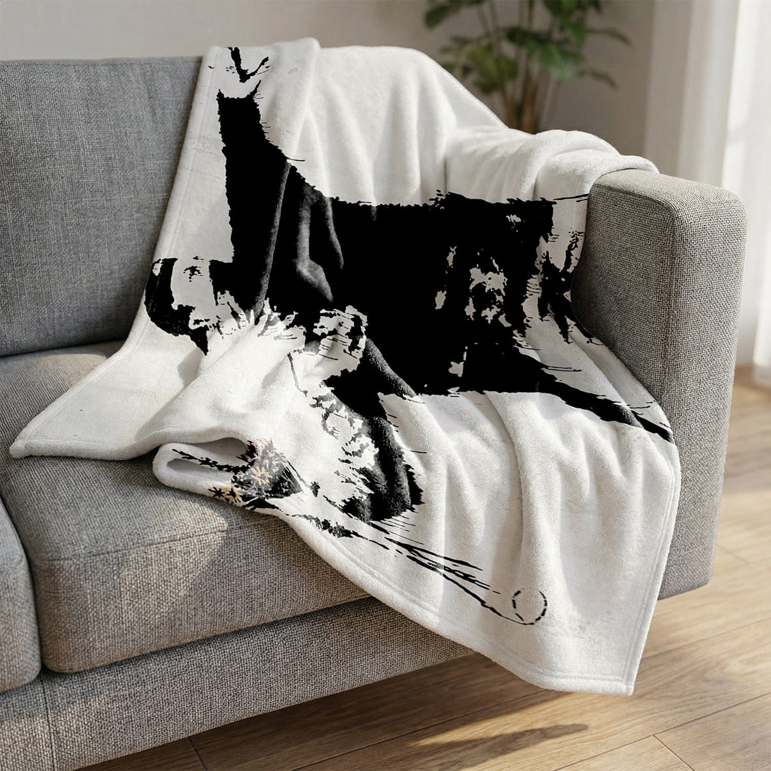 Banksy Flower Thrower Blanket Blanket Clock Canvas