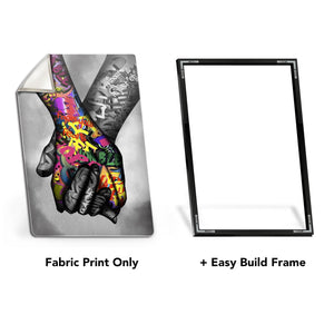 Banksy Forever Love Easy Build Frame Art Clock Canvas