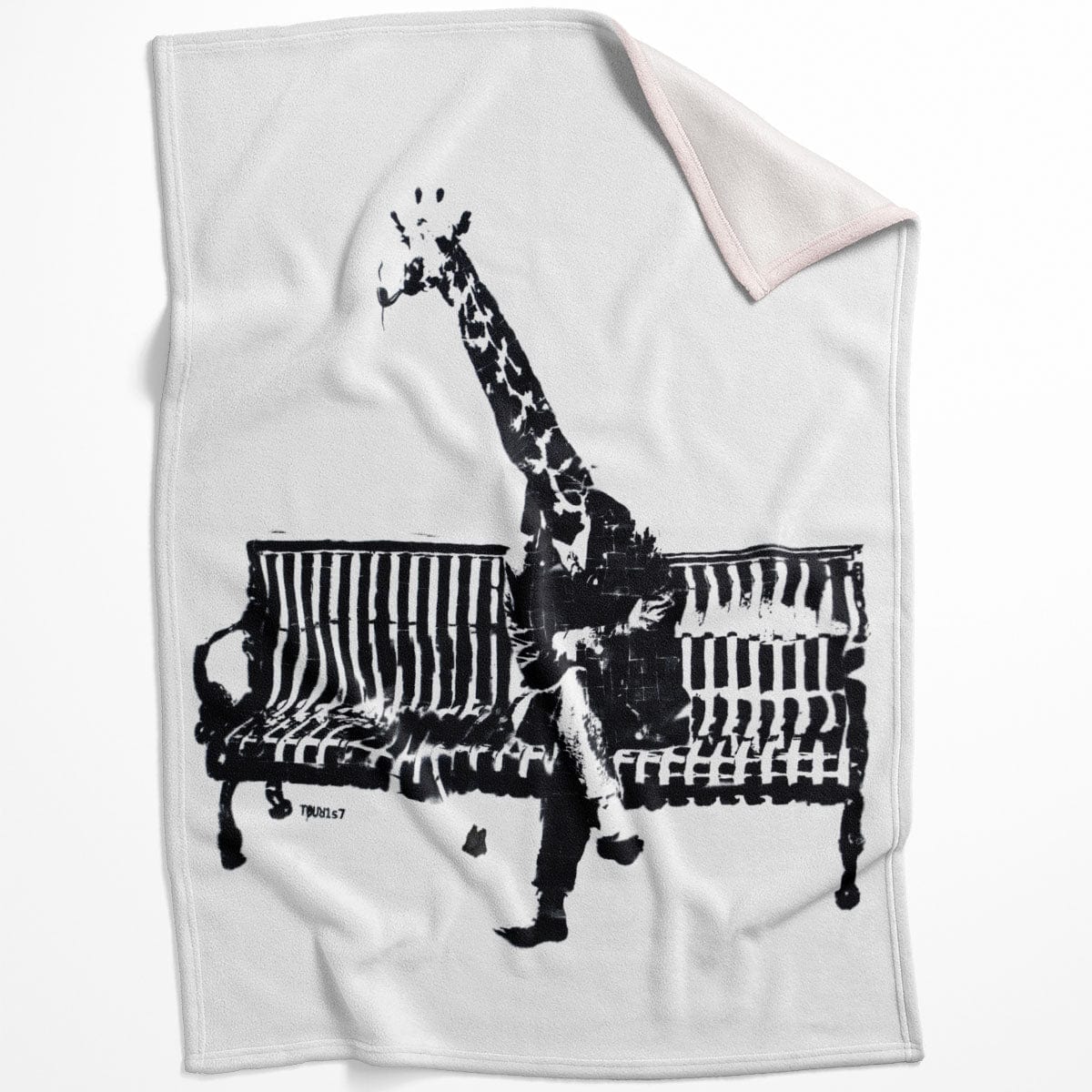 Banksy Giraffe on a Bench Blanket product thumbnail