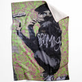 Banksy Gorilla Artist Blanket Blanket 75 x 100cm Clock Canvas