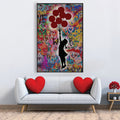 Banksy Graffiti Balloon Girl Easy Build Frame Art Clock Canvas