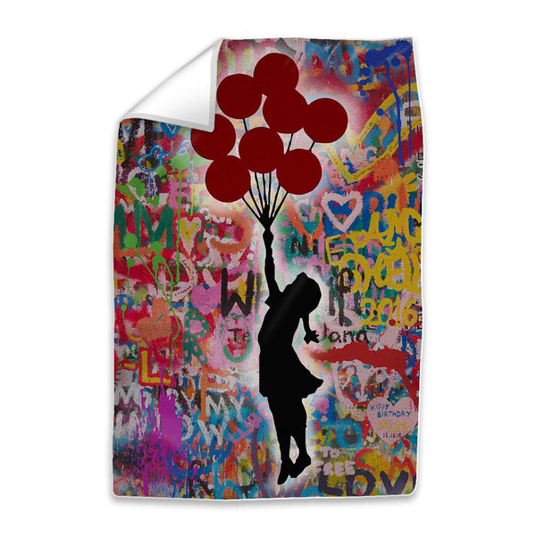 Banksy Graffiti Balloon Girl Easy Build Frame Art Clock Canvas