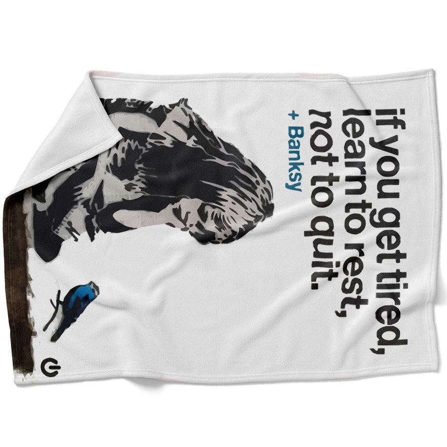Banksy If you get tired Blanket Blanket 75 x 100cm Clock Canvas