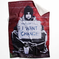 Banksy Keep Your Coins Blanket Blanket 75 x 100cm Clock Canvas