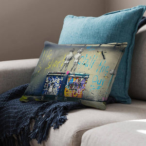 Banksy Life is Short Dream Home Bundle Bundle 2 Cushions & 1 Blanket Clock Canvas