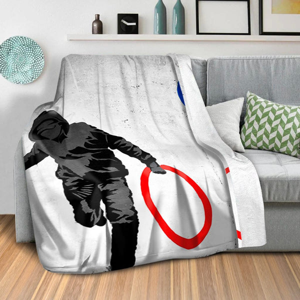 Banksy Olympic Rings Looter Blanket Blanket Clock Canvas