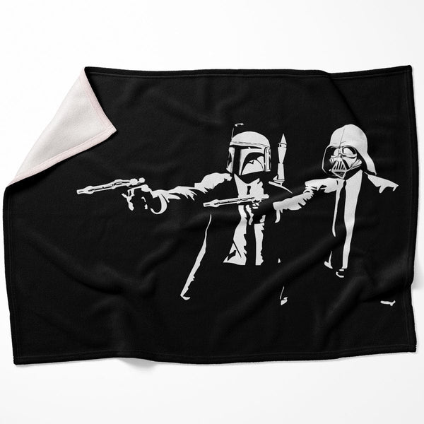 Banksy Pulp Fiction Star Wars Blanket Blanket 75 x 100cm Clock Canvas
