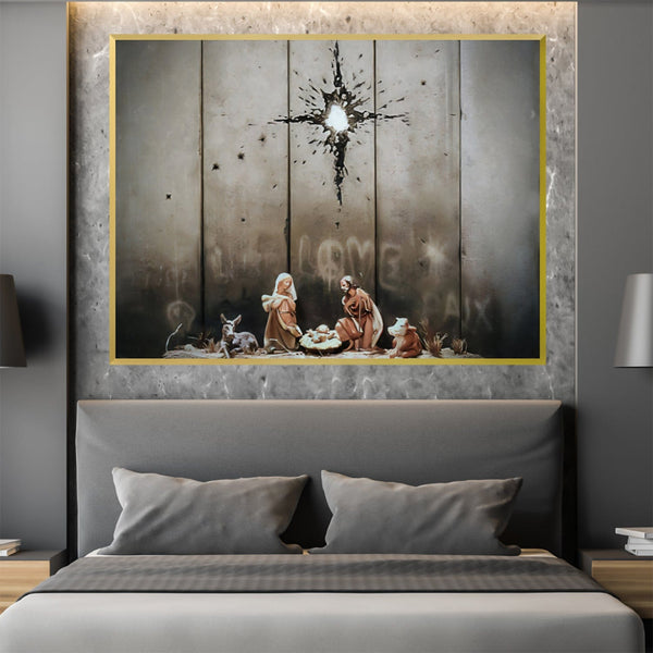 Banksy‚Äôs Scar of Bethlehem Canvas Art Clock Canvas