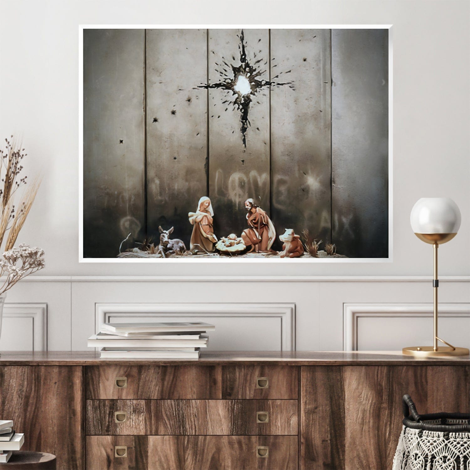 Banksy‚Äôs Scar of Bethlehem Canvas Art Clock Canvas