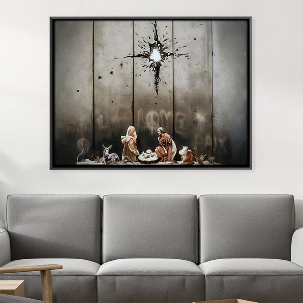 Banksy‚Äôs Scar of Bethlehem Canvas Art Clock Canvas