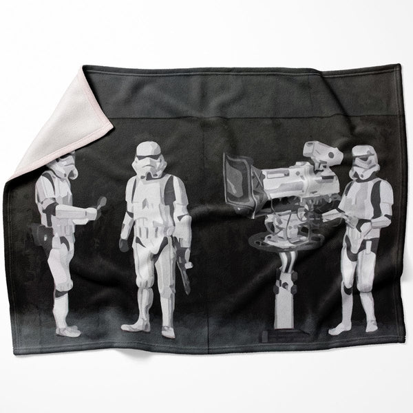 Banksy Stormtroopers Filming Oscars Blanket Blanket 75 x 100cm Clock Canvas
