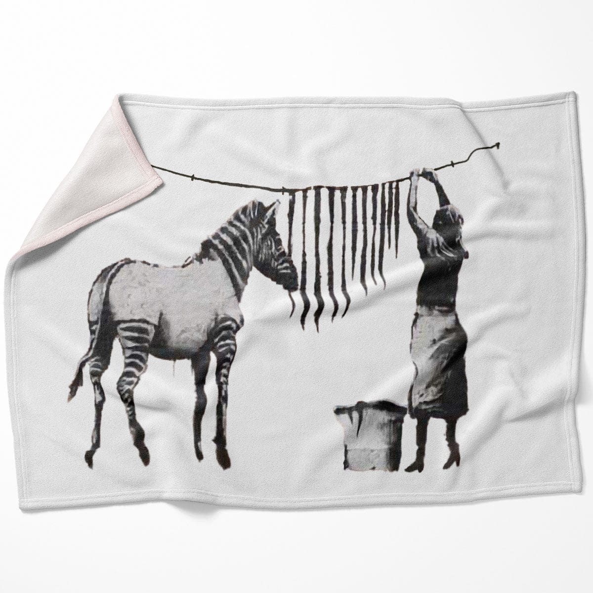 Banksy Washing Zebra Stripes Blanket product thumbnail