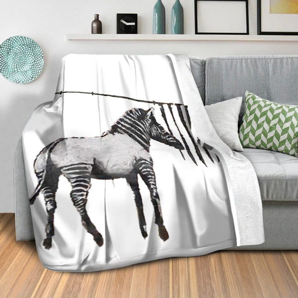 Banksy Washing Zebra Stripes Blanket Blanket Clock Canvas