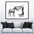 Banksy Washing Zebra Stripes Canvas Art 18 x 12in / Canvas Clock Canvas