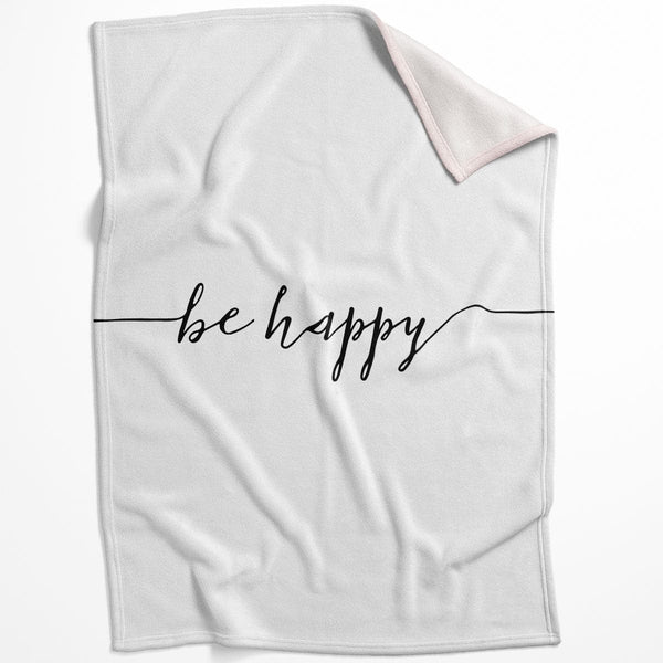 Be Happy A Blanket Blanket 75 x 100cm Clock Canvas