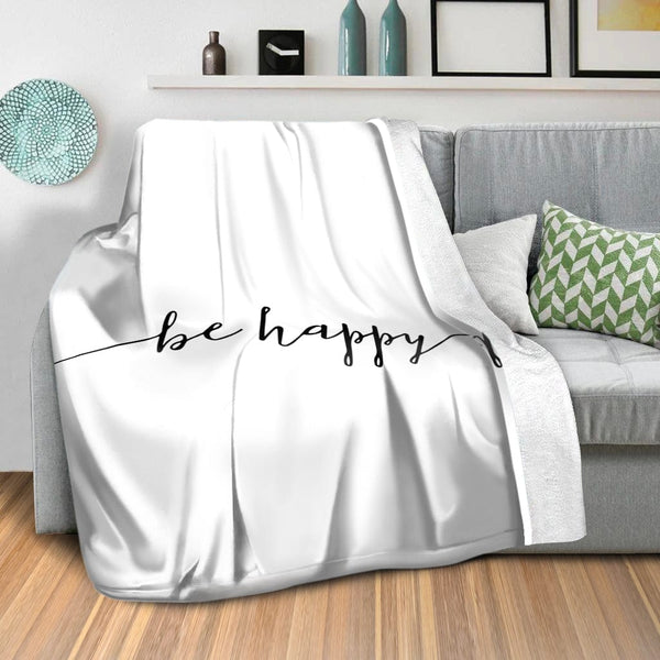 Be Happy A Blanket Blanket Clock Canvas