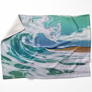 Beach Wave Blanket Blanket 75 x 100cm Clock Canvas