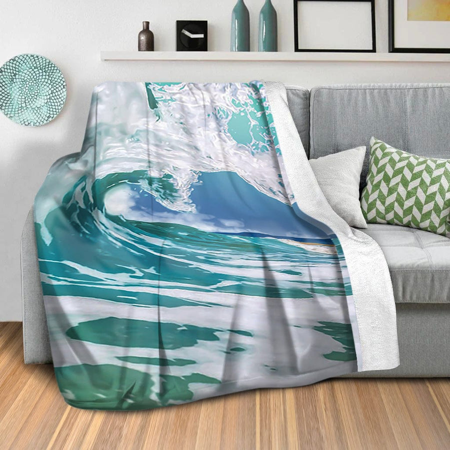 Beach Wave Blanket Blanket Clock Canvas