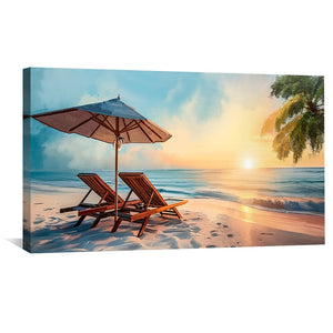 Beachside Bliss Canvas Art Clock Canvas