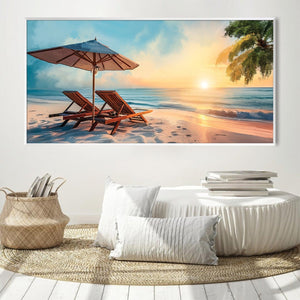 Beachside Bliss Canvas Art Clock Canvas