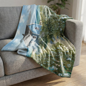 Beachside Haven Blanket Blanket Clock Canvas