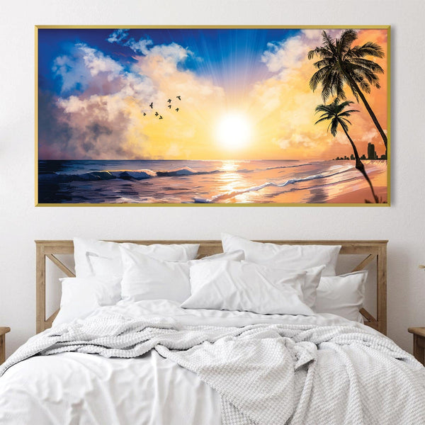 Beachside Horizon Canvas Art Clock Canvas