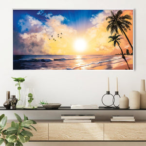 Beachside Horizon Canvas Art Clock Canvas