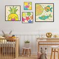 Beachy Cheer Canvas Art Set of 4 / 30 x 30cm / Canvas Clock Canvas