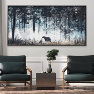 Bear in the mist Canvas Art 20 x 10in / Canvas Clock Canvas