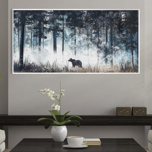 Bear in the mist Canvas Art Clock Canvas